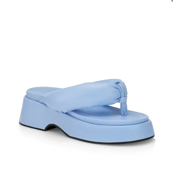 Ganni Leather Platform Thong Sandals - Picture 2 of 11